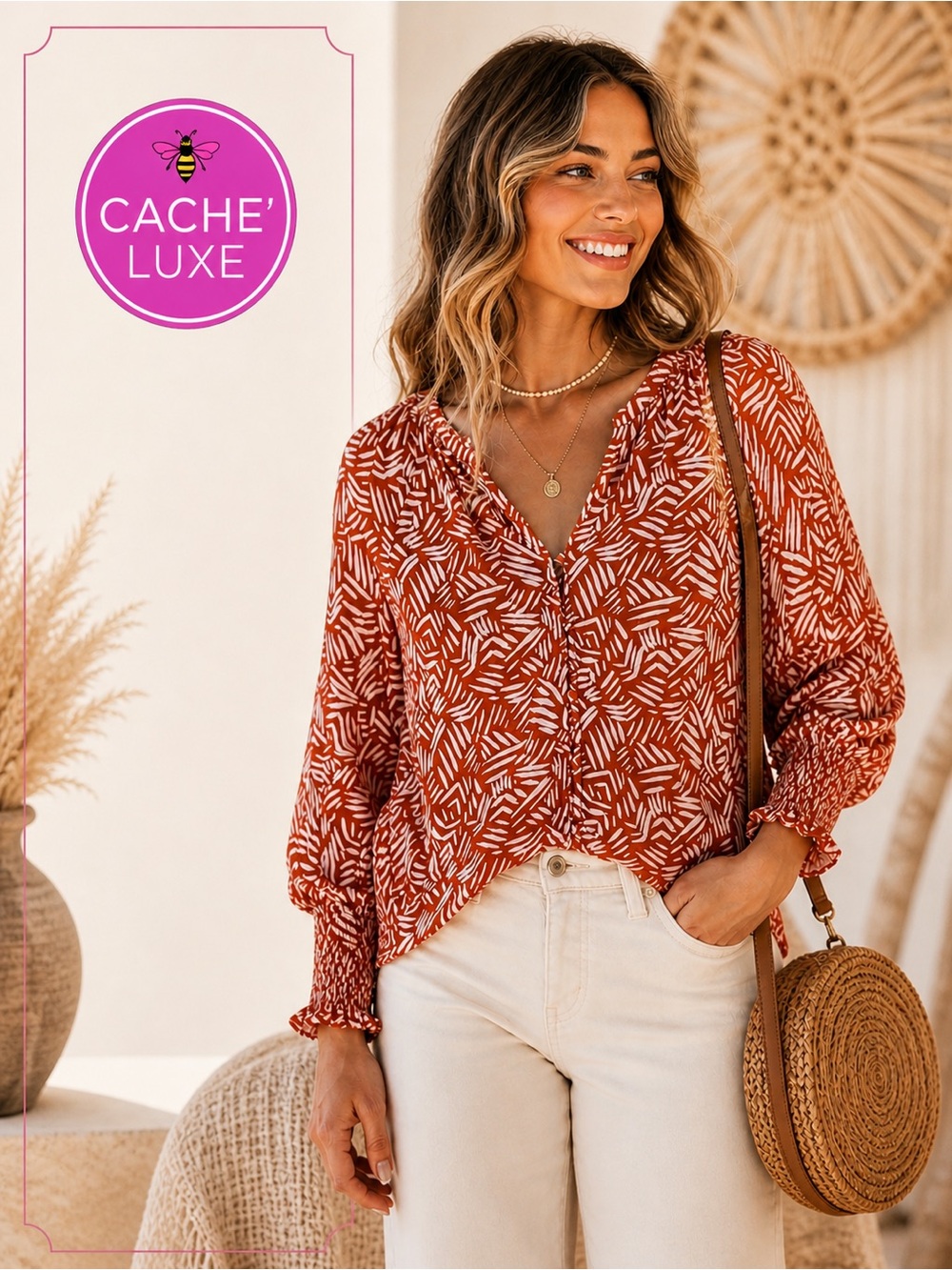 CANDACE CAMERON BURE Orange White XXS (B: 36”-38”)